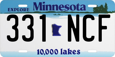 MN license plate 331NCF
