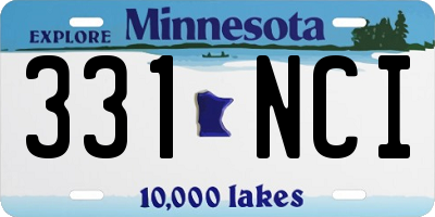 MN license plate 331NCI