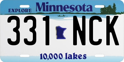 MN license plate 331NCK