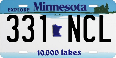 MN license plate 331NCL