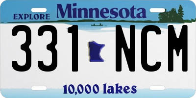 MN license plate 331NCM