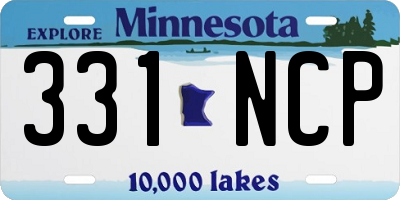 MN license plate 331NCP