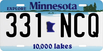 MN license plate 331NCQ