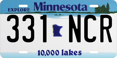 MN license plate 331NCR