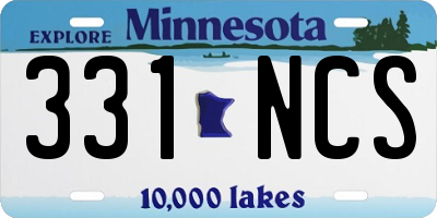 MN license plate 331NCS