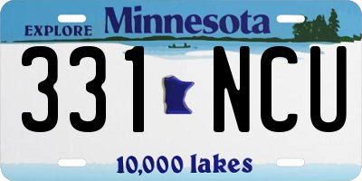 MN license plate 331NCU