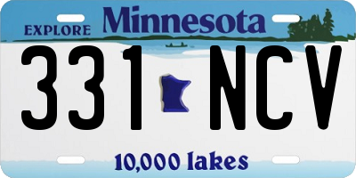 MN license plate 331NCV
