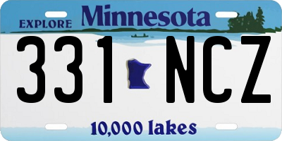 MN license plate 331NCZ