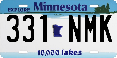 MN license plate 331NMK