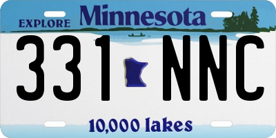MN license plate 331NNC