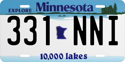MN license plate 331NNI
