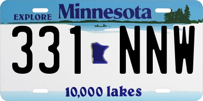MN license plate 331NNW