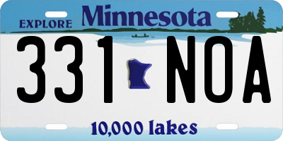 MN license plate 331NOA