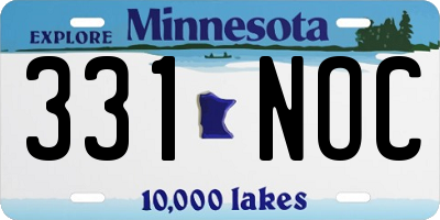 MN license plate 331NOC