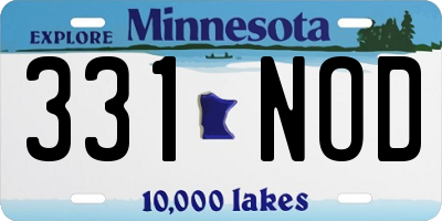 MN license plate 331NOD