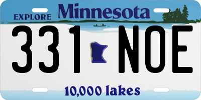 MN license plate 331NOE