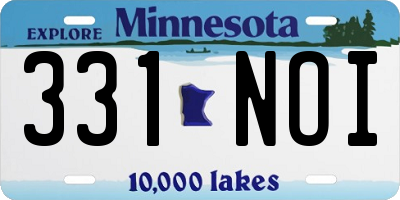 MN license plate 331NOI