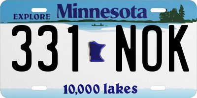 MN license plate 331NOK