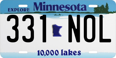 MN license plate 331NOL