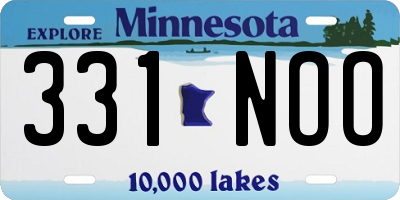 MN license plate 331NOO