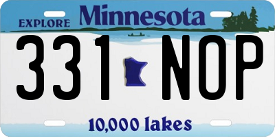 MN license plate 331NOP