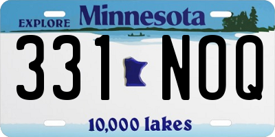 MN license plate 331NOQ