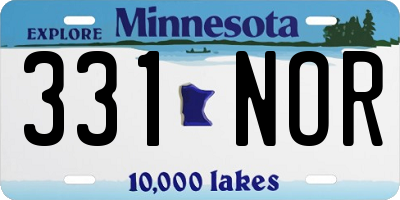 MN license plate 331NOR