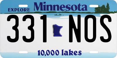 MN license plate 331NOS