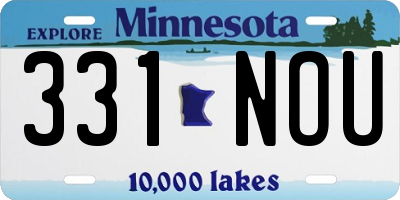 MN license plate 331NOU