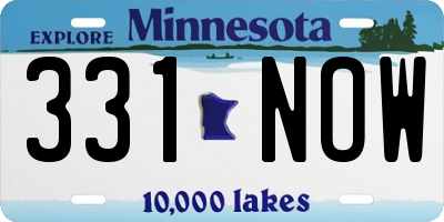 MN license plate 331NOW