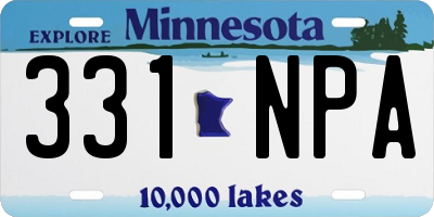 MN license plate 331NPA
