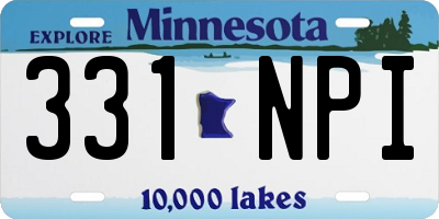 MN license plate 331NPI