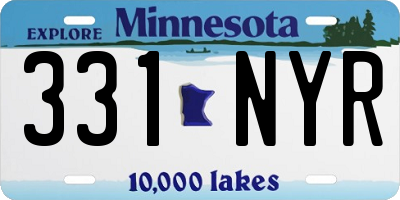 MN license plate 331NYR