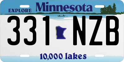 MN license plate 331NZB
