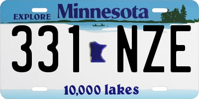 MN license plate 331NZE