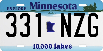 MN license plate 331NZG