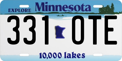 MN license plate 331OTE