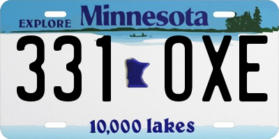 MN license plate 331OXE