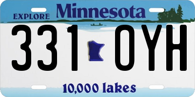 MN license plate 331OYH
