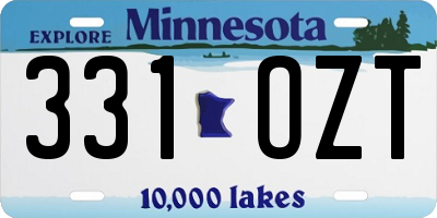 MN license plate 331OZT