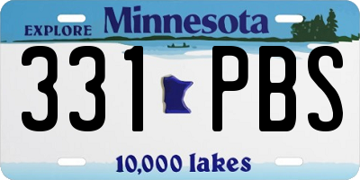 MN license plate 331PBS