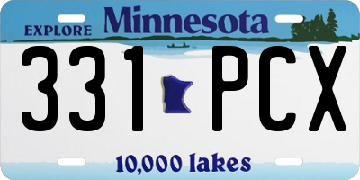 MN license plate 331PCX