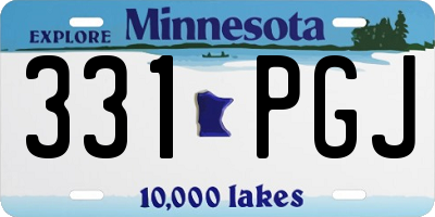 MN license plate 331PGJ