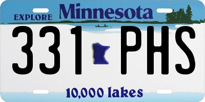 MN license plate 331PHS