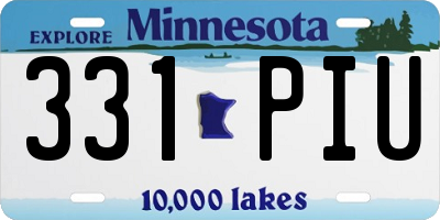 MN license plate 331PIU