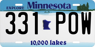 MN license plate 331POW