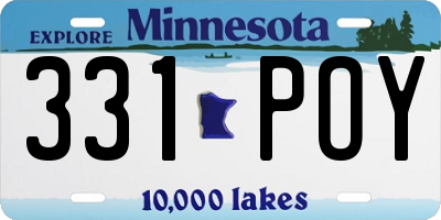 MN license plate 331POY