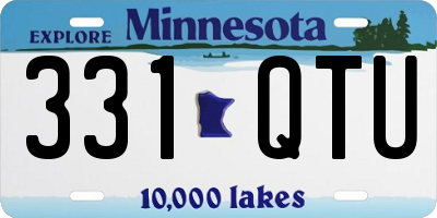 MN license plate 331QTU
