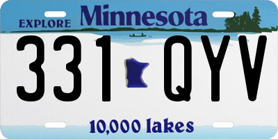 MN license plate 331QYV