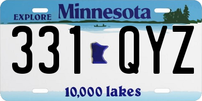 MN license plate 331QYZ
